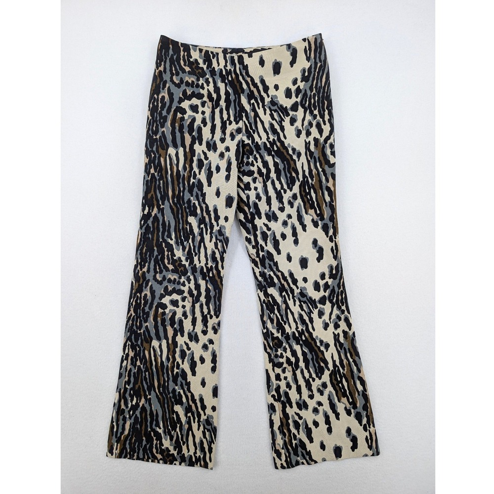 Trina Turk Animal Print Flare Pants Women's Bootcut Leopard Zebra Stretch‎ 4